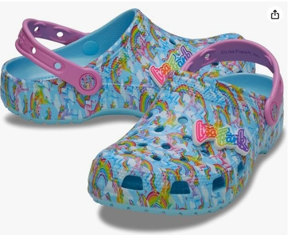 Crocs Classic Lisa Frank Rainbow Unicorn Clogs Blue M11 W13 Unisex NEW
